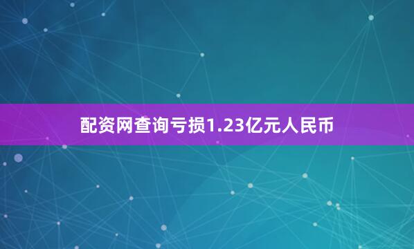 配资网查询亏损1.23亿元人民币